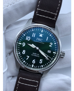 (준비완료/특급배송/예상수령7일)NO.344/ZF공장 IWC 마크20 그린다이얼 Pilot Mark XX IW328205 ZF 11 Best Edition Green Dial on Brown Leather Strap A32111