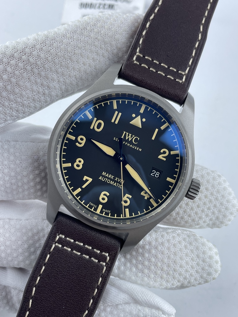 (준비완료/특급배송)NO.1251/V7공장 IWC 마크18 티타늄 블랙다이얼 가죽