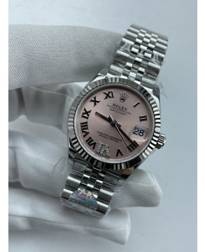 (준비완료/특급배송)NO.3654/QP공장 롤렉스 데이저스트 31mm 여성용 시계 핑크다이얼 플루티드 베젤 쥬빌레 밴드